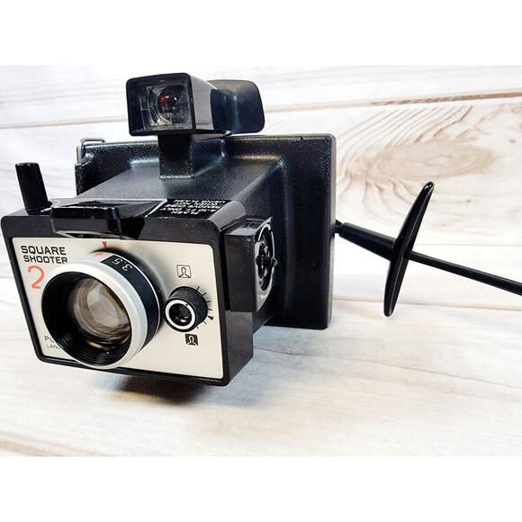 Vintage 1970s Polaroid Square Shooter 2 Black Instant Land Camera Tested - Picture 4 of 14